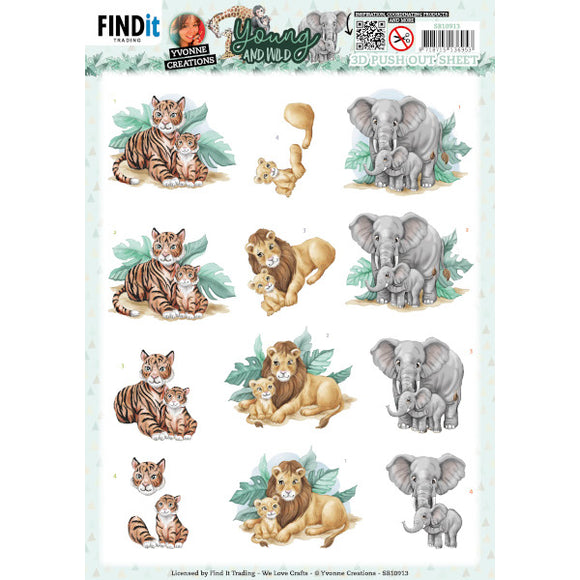 Young & Wild Die Cut Decoupage - Tiger