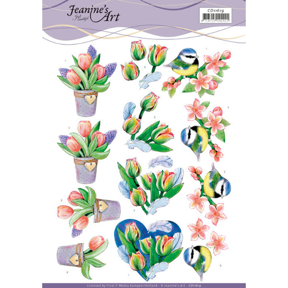 Jeanine's Art - Tulips & Blossom Decoupage Sheet