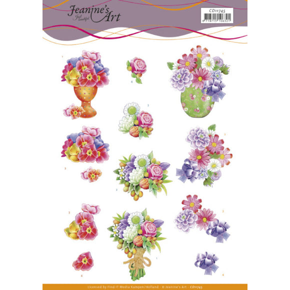 Jeanine's Art - Spring Flowers Decoupage Sheet