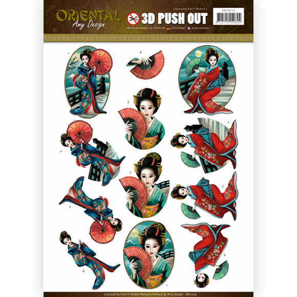 Oriental Die Cut Decoupage - Geishas