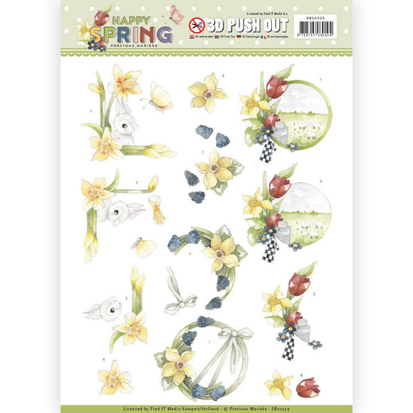 Happy Spring Die Cut Decoupage - Happy Daffodils