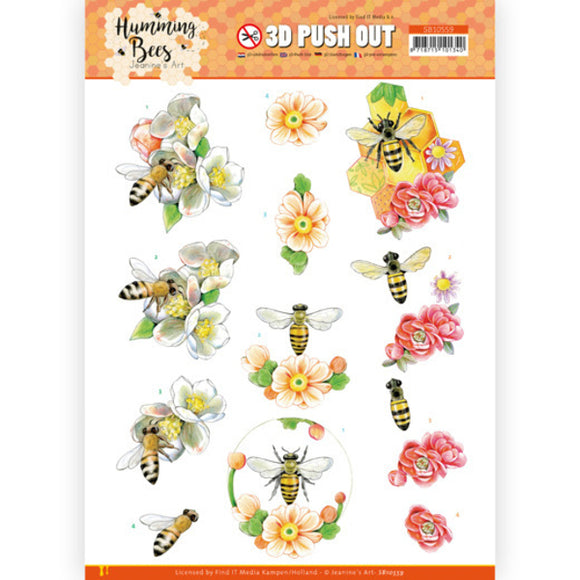 Humming Bees Die Cut Decoupage - Bee Queen