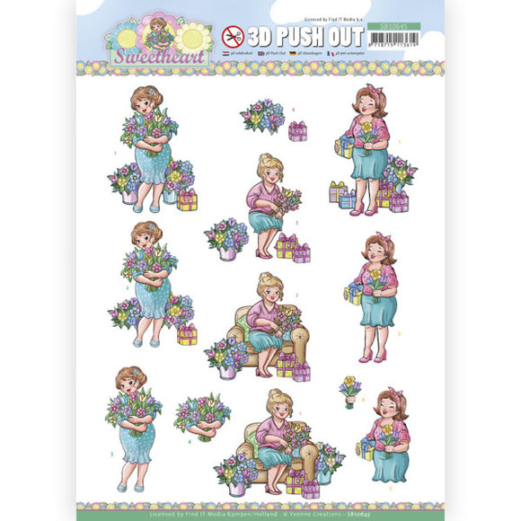 Bubbly Girls - Sweeetheart Die Cut Decoupage - Flowers & Gifts