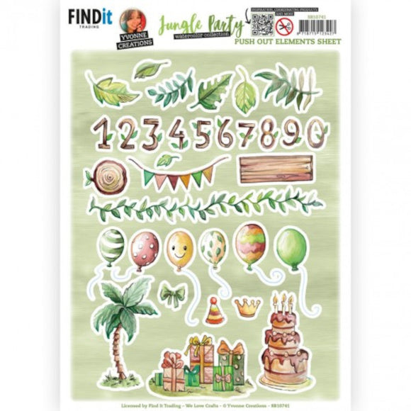 Jungle Party Die Cut Decoupage -Small Elements A