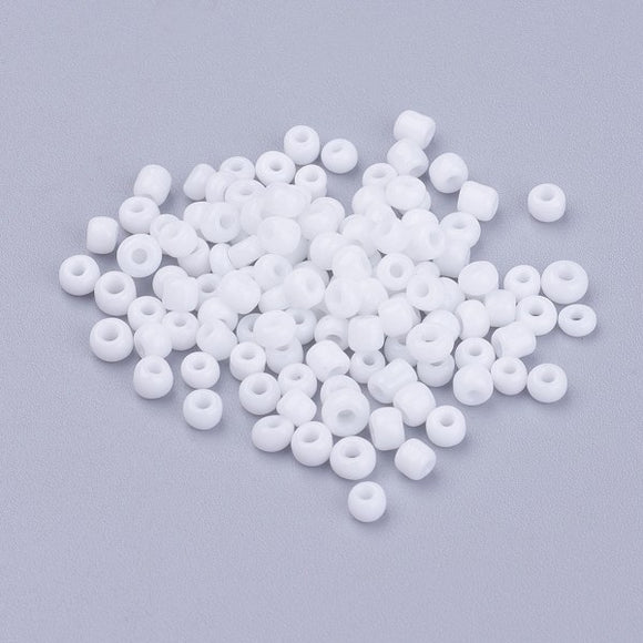 Glass Seed Bead 3mm Opaque White