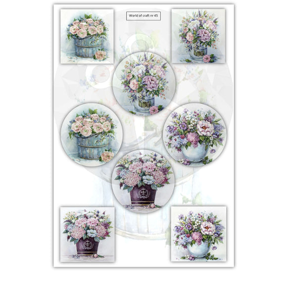 Pearlescent Floral Bouquets Topper Sheet
