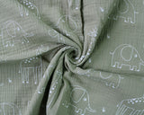 Animal nursery kids 100% cotton double gauze muslin fabric per 1/2m