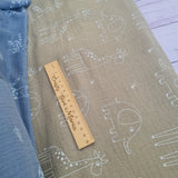 Animal nursery kids 100% cotton double gauze muslin fabric per 1/2m