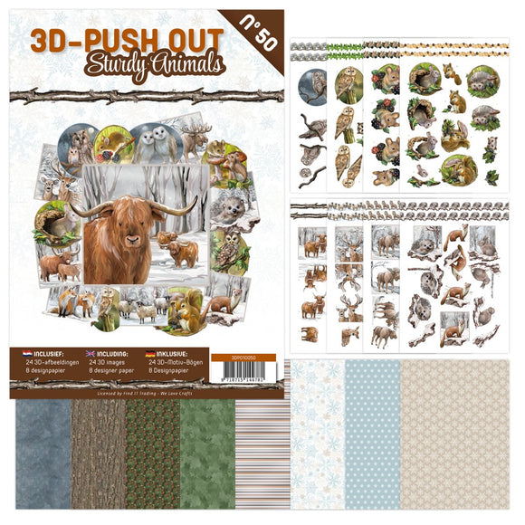 Sturdy Animals Decoupage & Backing Paper Book (no. 50)