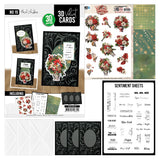 3d Velvet Cards No. 15 - Floral Christmas