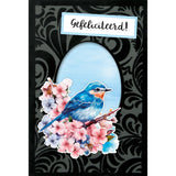3d Velvet Cards No. 17 - Happy Blue Birds