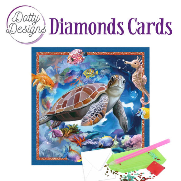 Dotty Design Diamond Cards - Sea Turtle (Square)