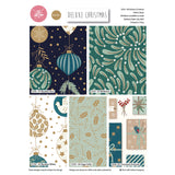 Deluxe Christmas cotton fat quarter bundle of 5 green festive quilting fabrics.