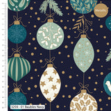 Deluxe Christmas cotton fat quarter bundle of 5 green festive quilting fabrics.