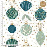 Deluxe Christmas cotton fat quarter bundle of 5 green festive quilting fabrics.