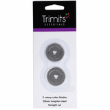 Rotary Cutter Blades: Trimits. 28 mm (2 pack), 45 mm (x1). Tungsten steel, straight cut.