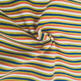 Lurex Multistripe Tubular jersey cuffing ribbing knit stretch cotton fabric x 1/2m