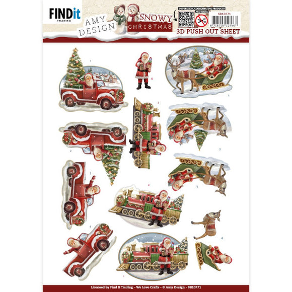 Amy Design - Snowy Christmas - Snowy Train Die Cut Decoupage