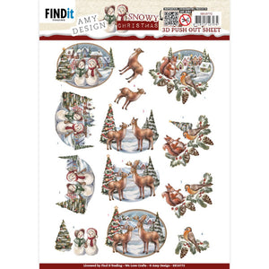 Amy Design - Snowy Christmas - Snowy Snowman Die Cut Decoupage