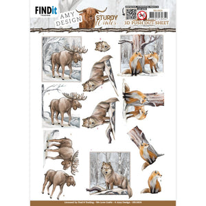 Sturdy Winter Die Cut  Decoupage - Moose