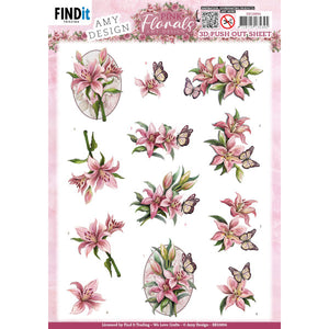 Pink Florals Die Cut Decoupage - Lilies