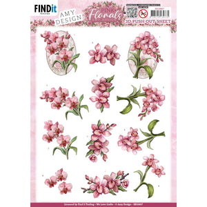 Pink Florals Die Cut Decoupage - Orchid