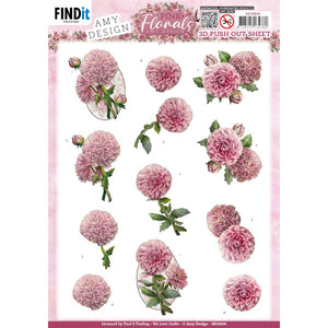 Pink Florals Die Cut Decoupage - Dahlia