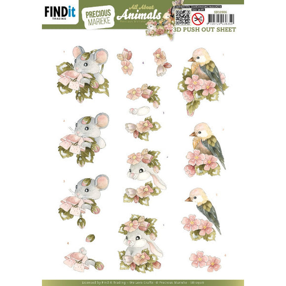 All About Animals Die Cut Decoupage - Pink