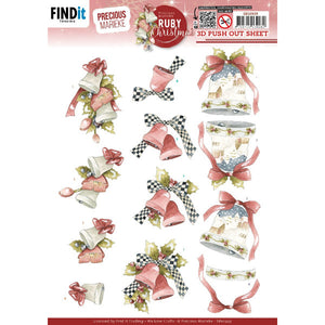 Ruby Christmas Die Cut Decoupage - Ruby Bells