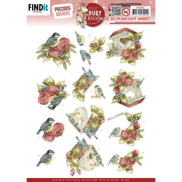 Ruby Christmas Die Cut Decoupage - Ruby Birds