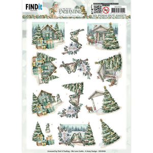 Enchanting Christmas Die Cut Decoupage - Village