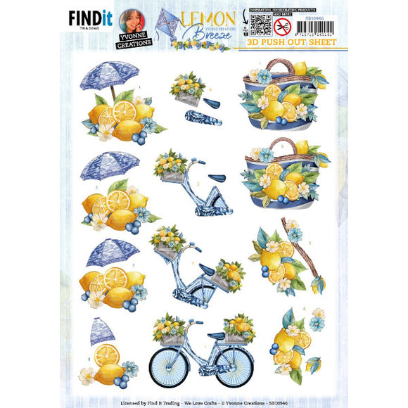 Lemon Breeze  Die Cut Decoupage - Lemon Bike