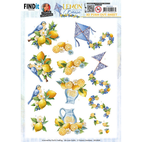 Lemon Breeze  Die Cut Decoupage - Lemon Bird