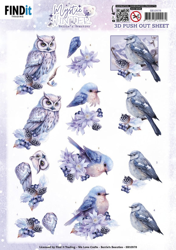 Mystic Winter Die Cut Decoupage - Birds