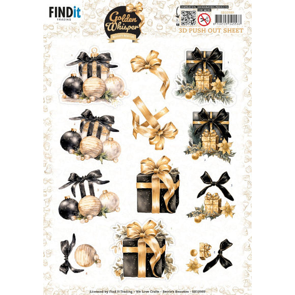 Golden Whisper Die Cut Decoupage - Presents