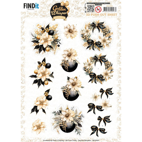 Golden Whisper Die Cut Decoupage - Flowers