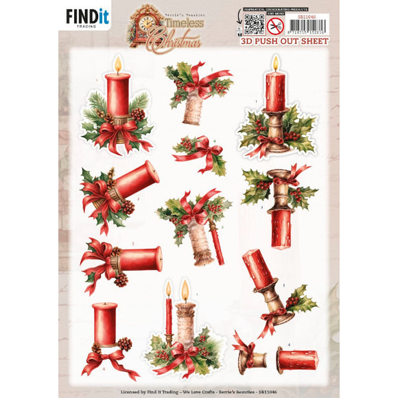 Timeless Christmas Die Cut Decoupage - Candle