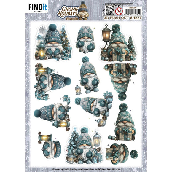 Gnomie Holidays Die Cut Decoupage - Gnomie Emerald