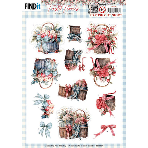 Frosted Florals Die Cut Decoupage - Basket