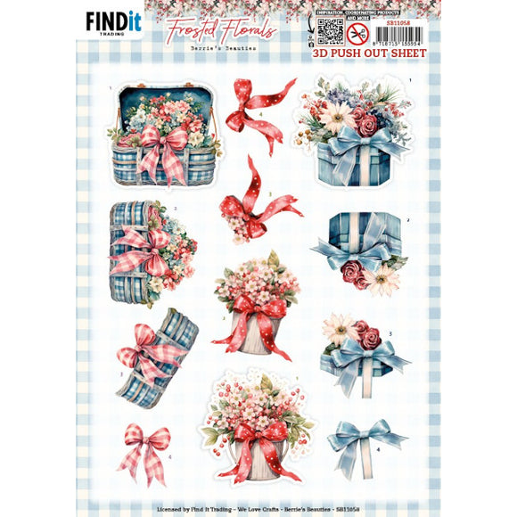 Frosted Florals Die Cut Decoupage - Bow