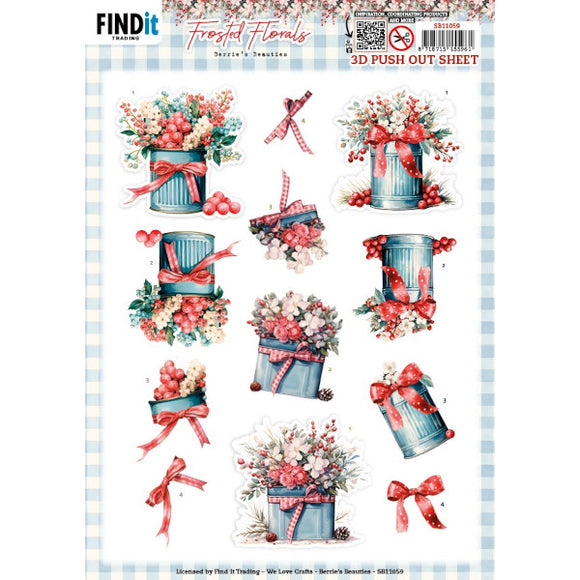 Frosted Florals Die Cut Decoupage - Tin