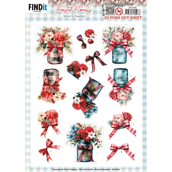 Frosted Florals Die Cut Decoupage - Vase