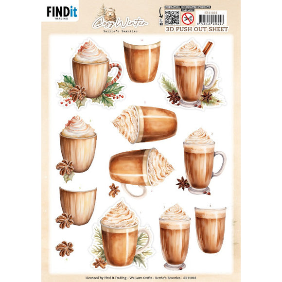 Cosy Winter Die Cut Decoupage - Cosy Drinks