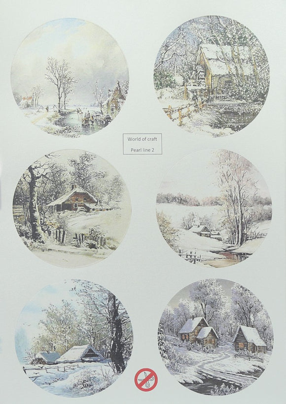 WOC Scenery winter landscapes 3 - Round Die Cut Topper Sheet