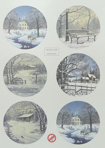 WOC Scenery winter landscapes 1 - Round Die Cut Topper Sheet