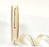 Handmade/made with Love /Union Jack 16mm grosgrain ribbon by Bertie's Bows. 3m reel.