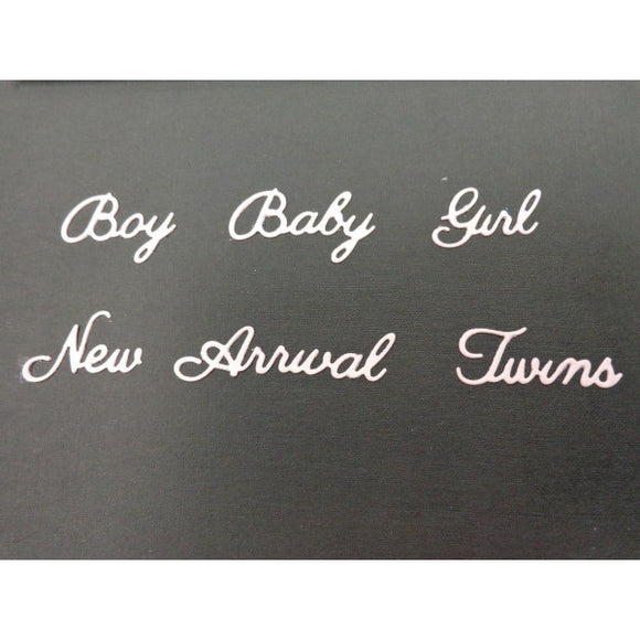 Words Die Set - Baby, Boy, Girl, Twins, New, Arrival