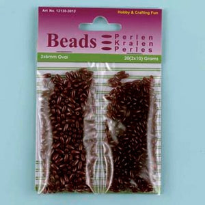 Acrylic Rice Bead Duo Set Brown