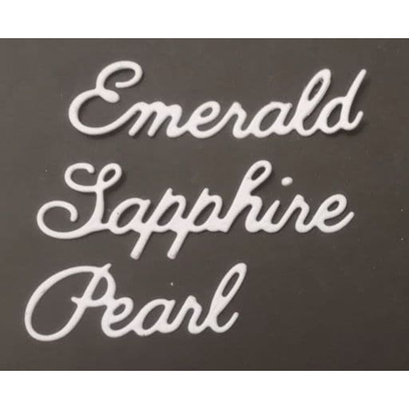 Words Die Set - Pearl, Emerald, Sapphire