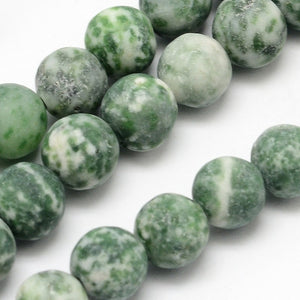 Natural Green Spot Agate Beads 8mm